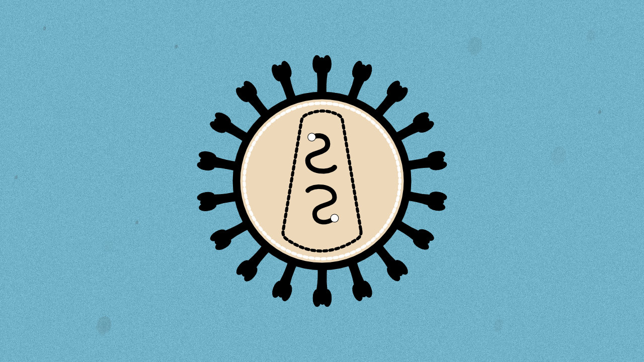 Bild på virus som orsakar hiv