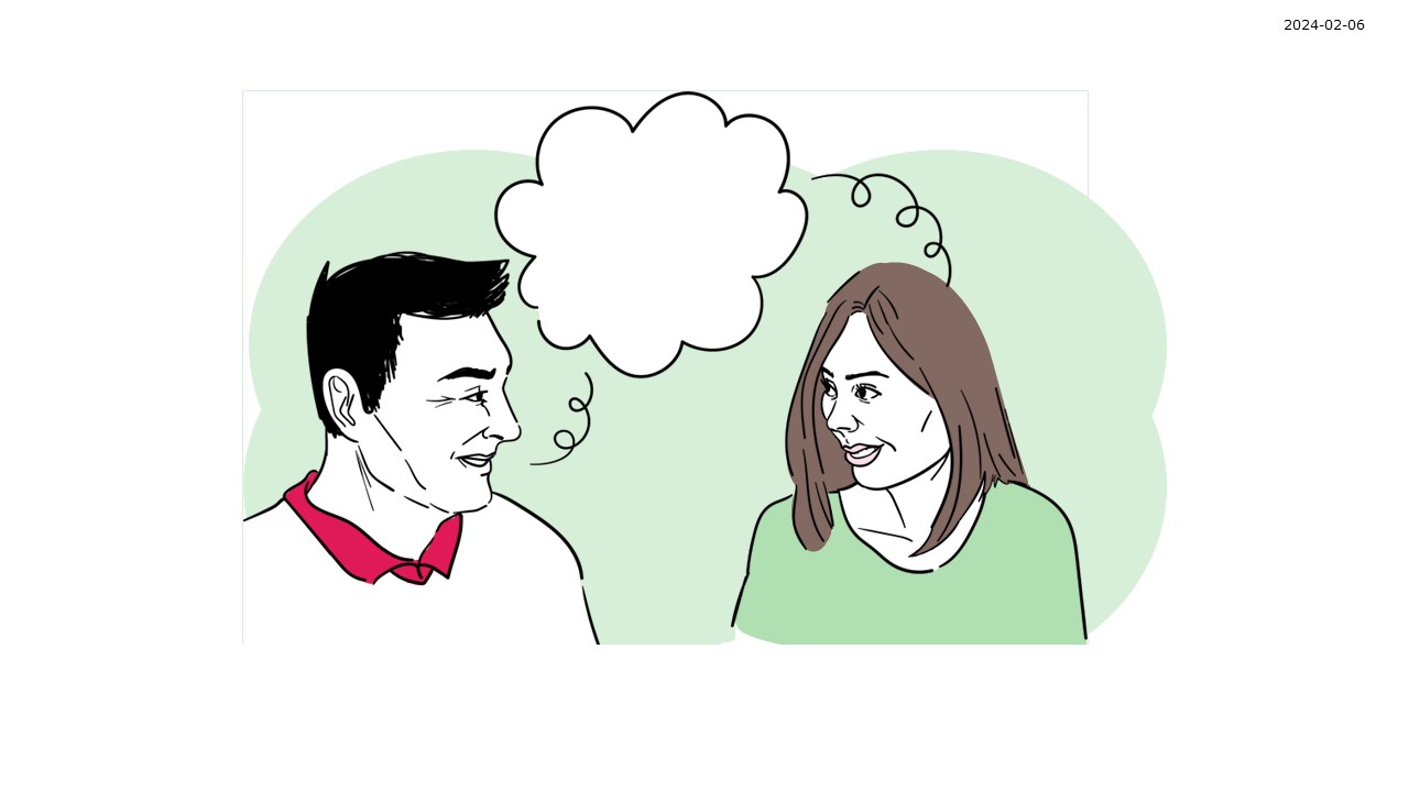 Två personer samtalar