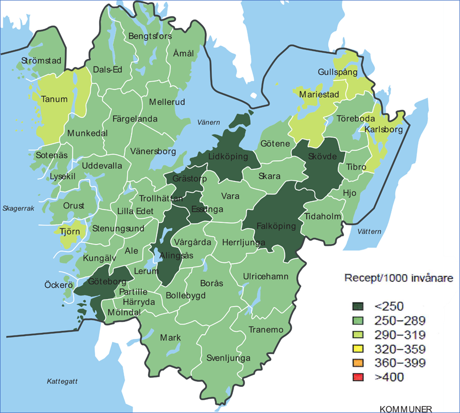 Receptförskrivning antibiotika Västra Götalands kommuner mars 2021 - februari 2022