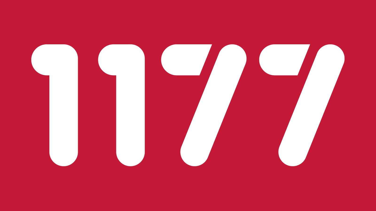 1177 i vitt på röd bakgrund